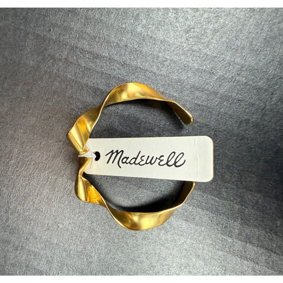 Madewell Jewelry - Madewell Twisted Ribbon Cuff Bracelet in Vintage Gold